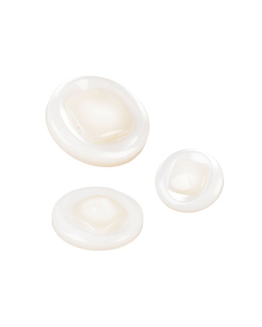 Lot de 3 boutons rond à queue ivoire