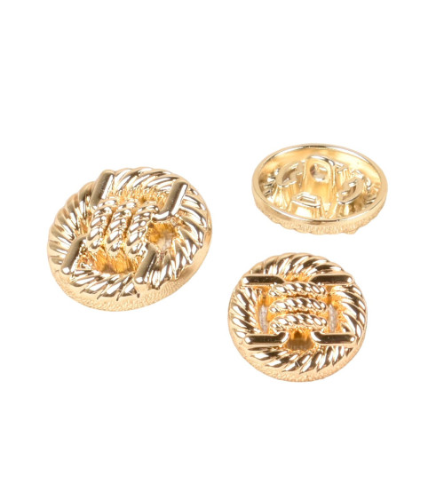 Lot de 3 boutons alliage rond or