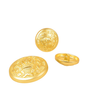 Set of 3 round flat gold buttons