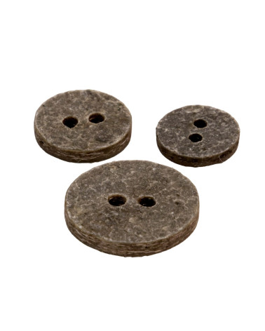 Set of 3 round stone buttons anthracite gray black