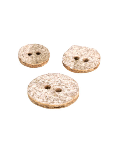 Set of 3 round white stone buttons