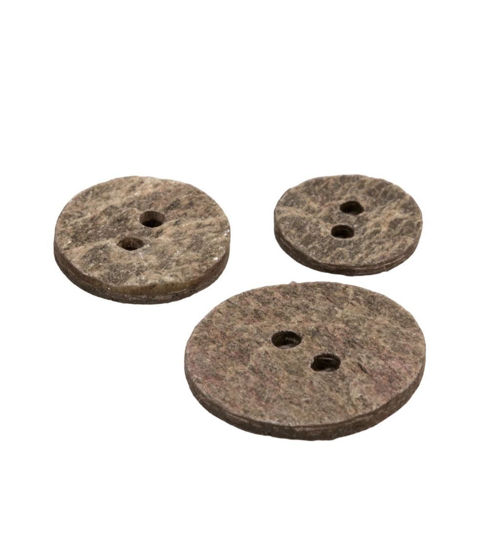 Lot de 3 boutons pierre rond gris argenté