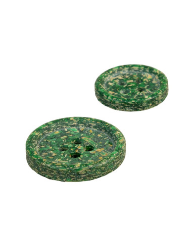 Lot de 3 boutons écorces de riz vert sapin