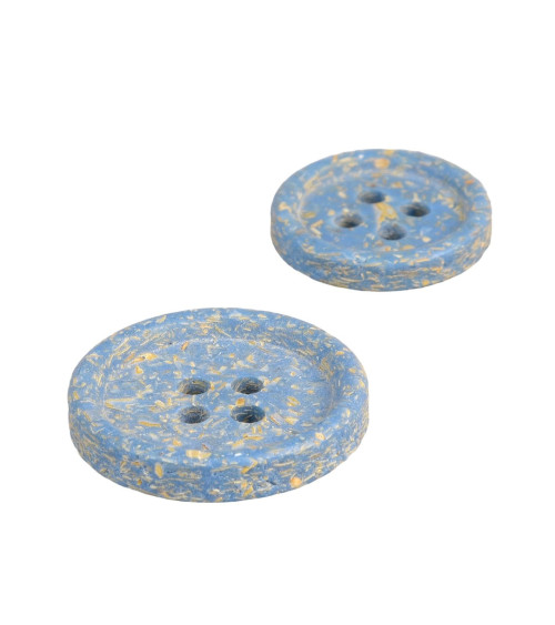 Lot de 3 boutons écorces de riz bleu ciel