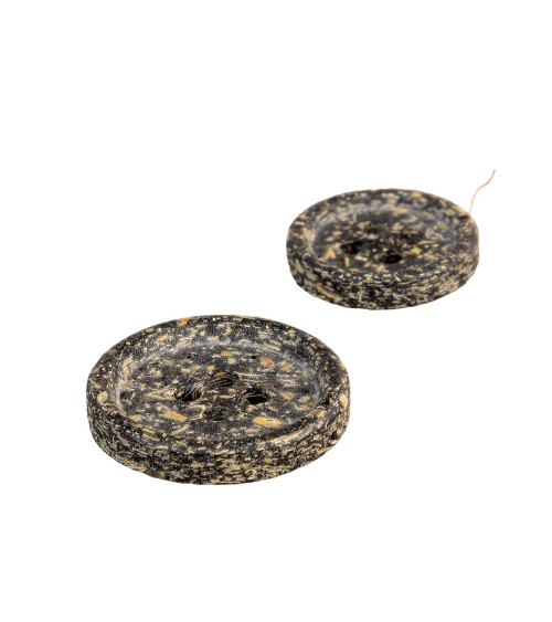 Lot de 3 boutons écorces de riz noir