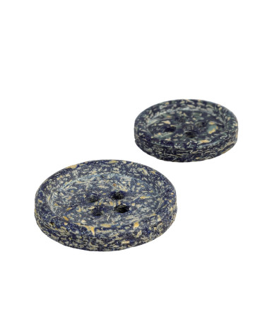 Set di 3 bottoni in lolla di riso blu navy