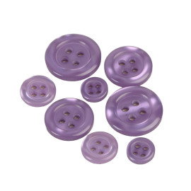 Lot de 3 boutons ronds 4 trous violet violet mauve
