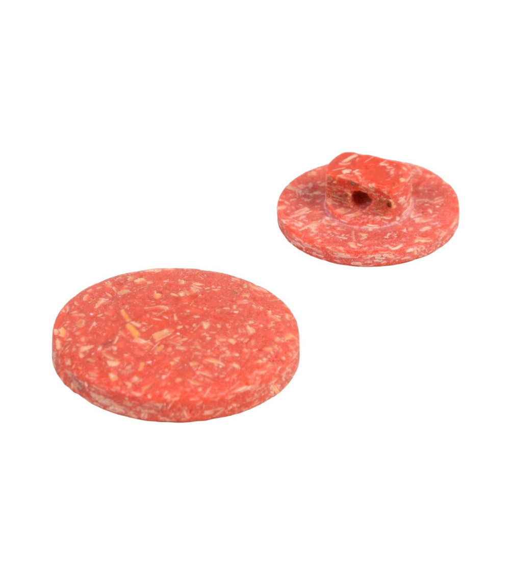 Set of 3 round buttons with red rice husk tails