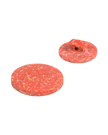 Lot de 3 boutons rond à queue écorces de riz rouge