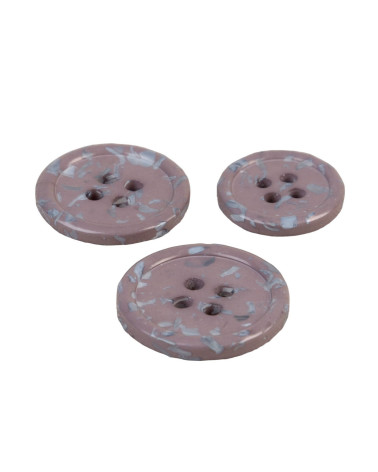 Set of 3 round buttons 4 holes recycled anthracite gray bottles