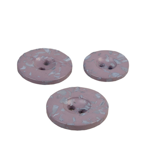 Lot de 3 boutons rond 2 trous bouteilles recyclées gris anthracite