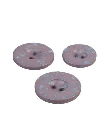 Set of 3 round buttons 2 holes recycled bottles anthracite gray