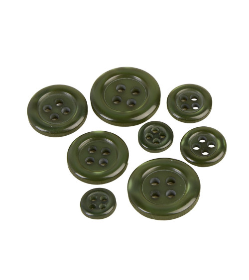 Set of 3 round 4-hole fir tree buttons
