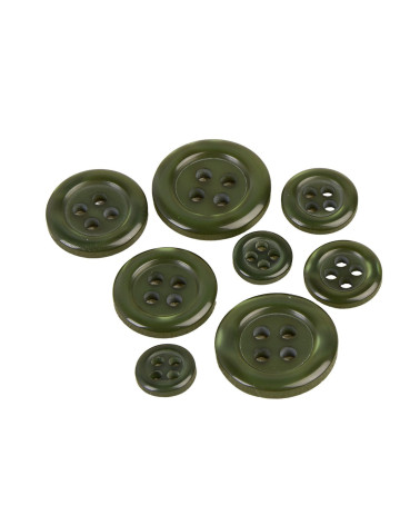 Set of 3 round 4-hole fir tree buttons