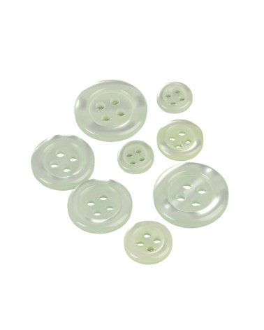 Set of 3 round buttons 4 holes mint