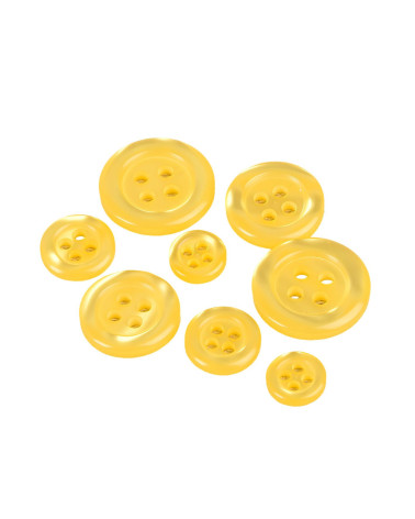Set of 3 round buttons 4 holes yellow