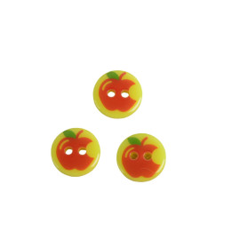 Lot de 3 boutons 2 trous enfant pomme