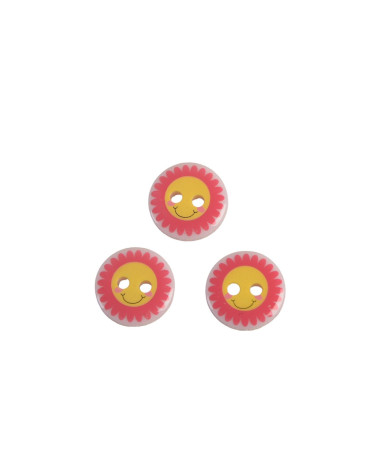 Set of 3 2-hole child flower buttons