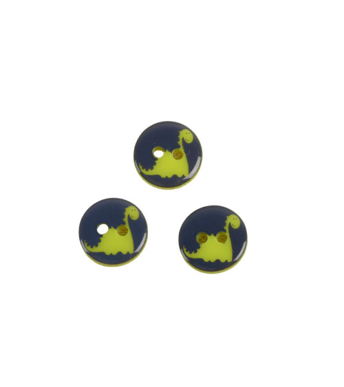 Set of 3 2-hole child dinosaur buttons