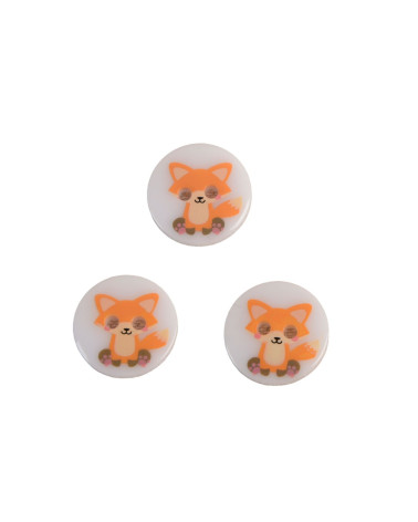 Set of 3 2-hole fox child buttons