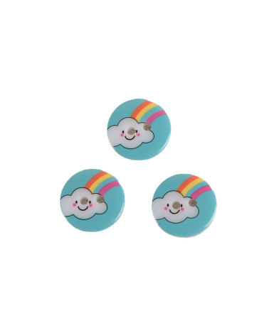 Lot de 3 boutons 2 trous enfant nuage