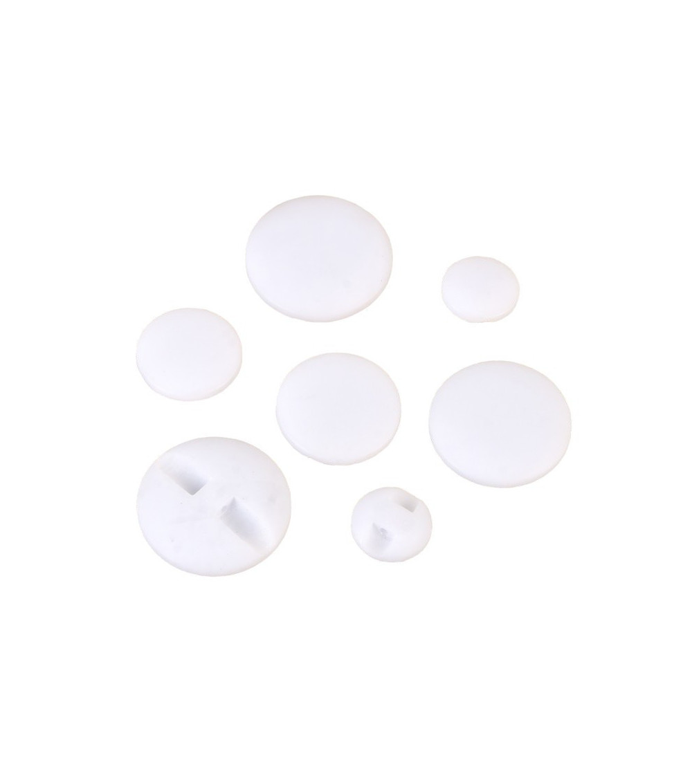 Conjunto de 3 botones de túnel blancos clásicos