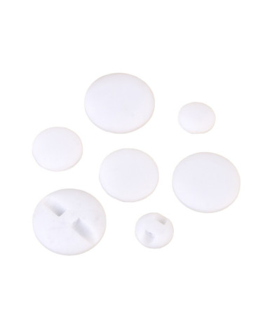 Conjunto de 3 botones de túnel blancos clásicos