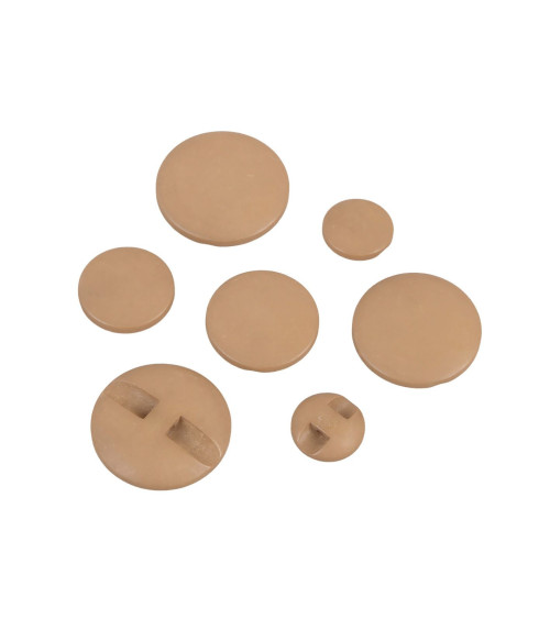 Set of 3 classic tunnel buttons in antelope beige