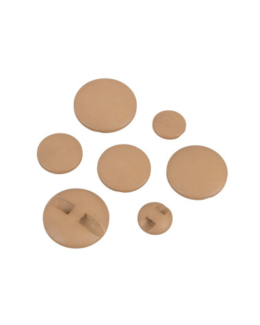 Set of 3 classic tunnel buttons in antelope beige