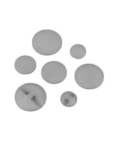 Set of 3 classic ash gray tunnel buttons