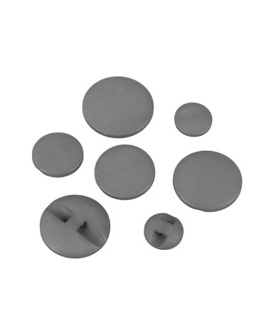 Set of 3 classic anthracite gray tunnel buttons