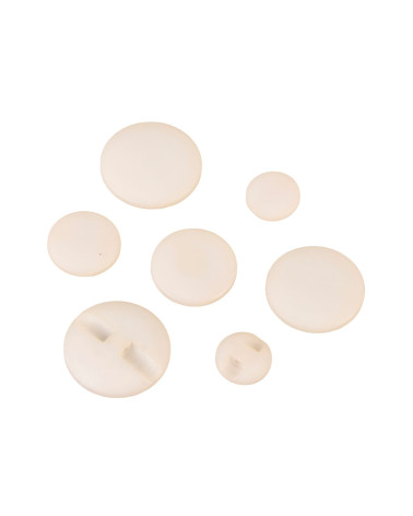 Set of 3 classic ivory tunnel buttons
