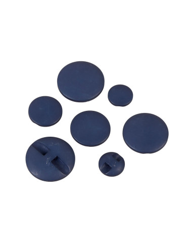 Set of 3 classic navy blue tunnel buttons