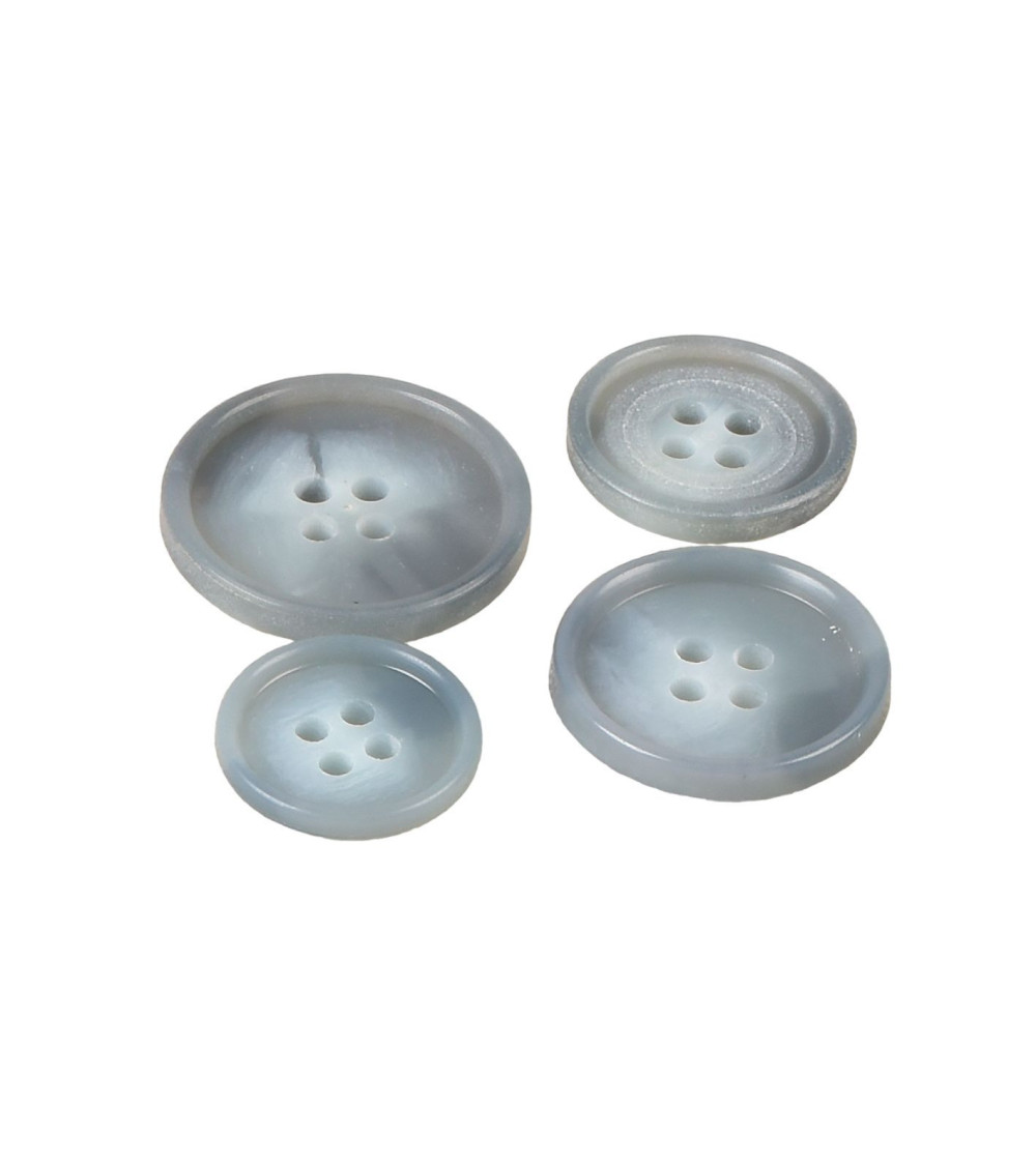 Set of 3 gray/blue suit buttons