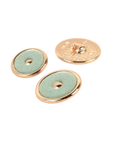 Set of 3 round willow green colored buttons