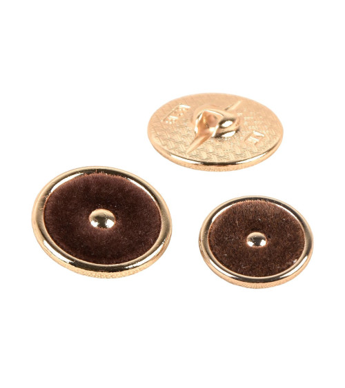 Lot de 3 boutons ronds colorés marron