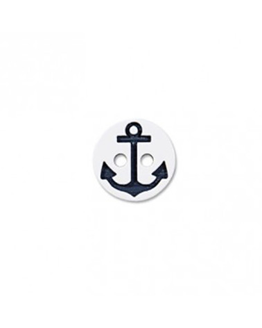 Set of 3 2-hole marine anchor buttons white/black 13mm