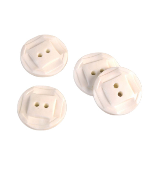 Set of 3 buttons 2 holes white 27mm