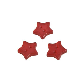 Lot de 3 boutons 2 trous étoile rouge 13mm