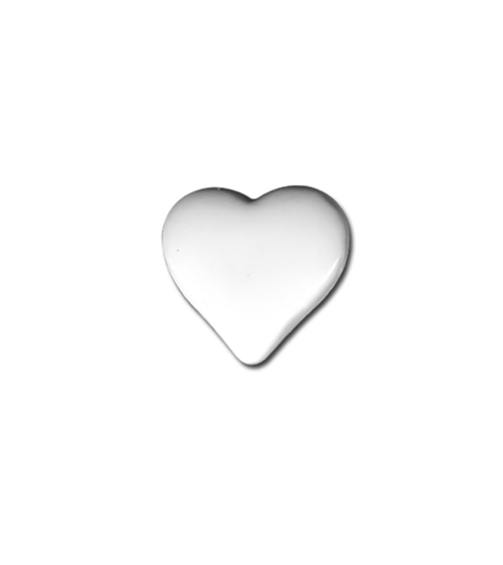 Set of 3 heart-shaped buttons 15mm White