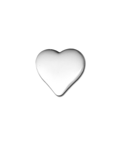 Set of 3 heart-shaped buttons 15mm White