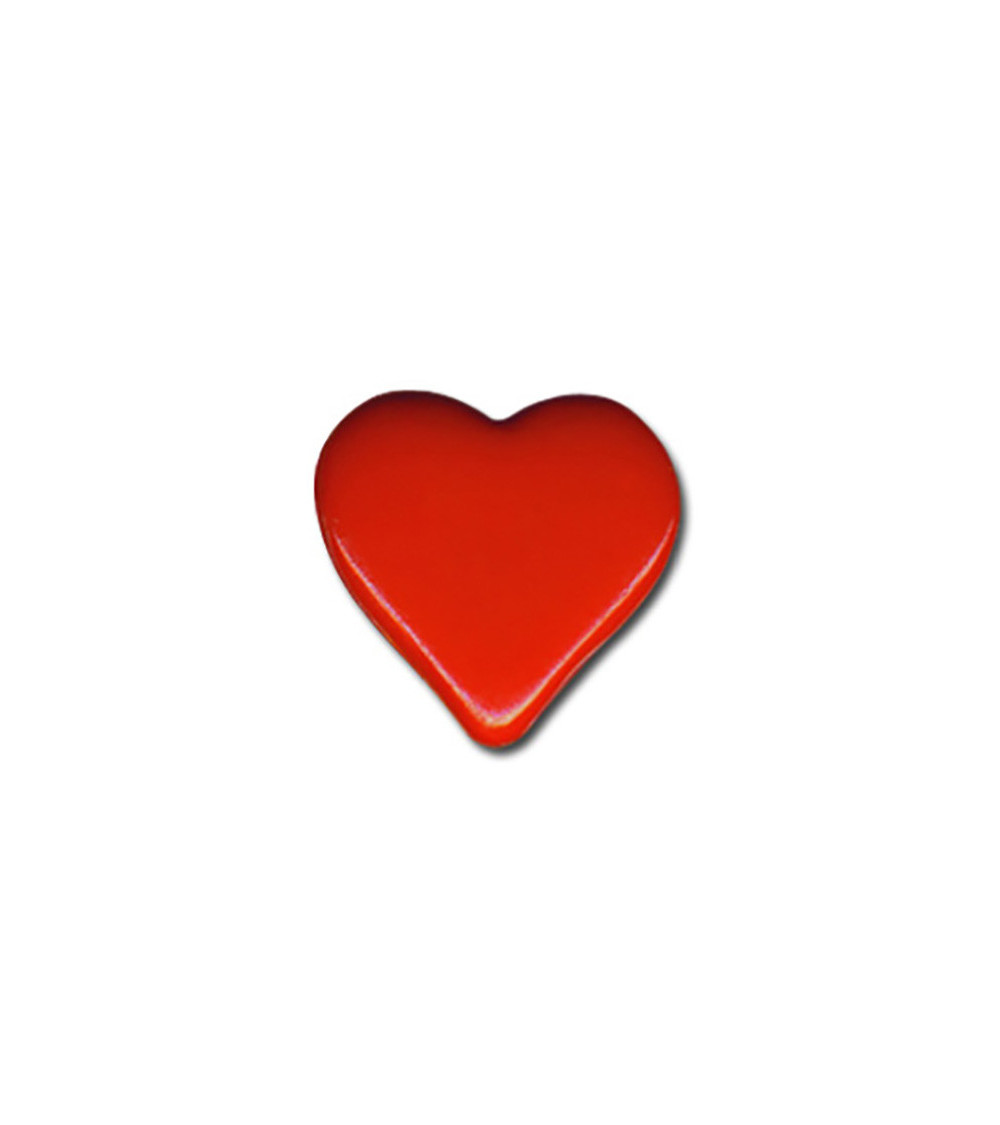 Juego de 3 botones de vástago de corazón 15 mm Rojo