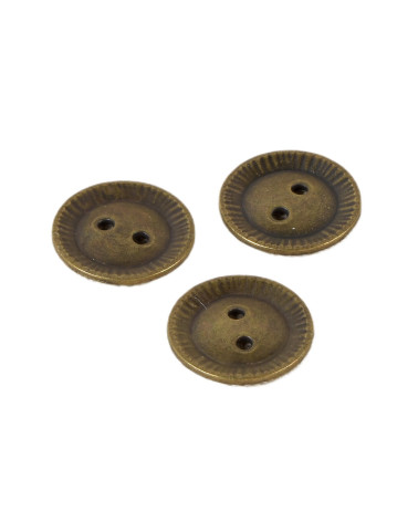 Set mit 3 Knöpfen, 2 Löcher, sonnengealtertes Kupfer, 18 mm