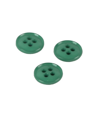Set of 3 buttons 4 holes recycled nylon canary blue 11mm