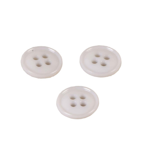 Lot de 3 boutons 4 trous nylon recylé gris clair 11mm