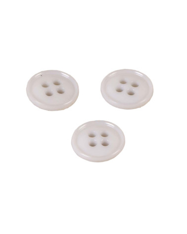 Set of 3 buttons 4 holes recycled nylon light gray 11mm