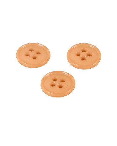 Set of 3 buttons 4 holes recycled nylon cognac bronze 11mm
