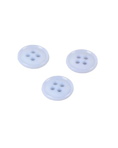 Set of 3 buttons 4 holes recycled nylon baby blue 11mm