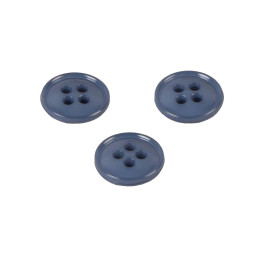 Lot de 3 boutons 4 trous nylon recylé bleu roi 11mm