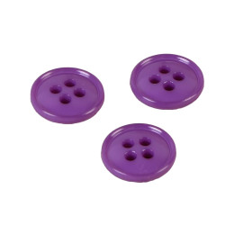 Lot de 3 boutons 4 trous nylon recylé violet lilas 11mm